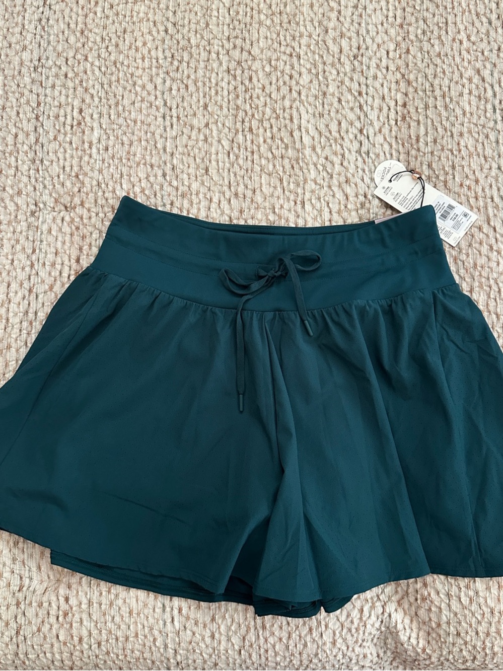 CALIA by Carrie Underwood Sea Green Knit Waistband Athletic Shorts